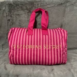 Victoria's Secret Pink Stripes XL Canvas TravelBag